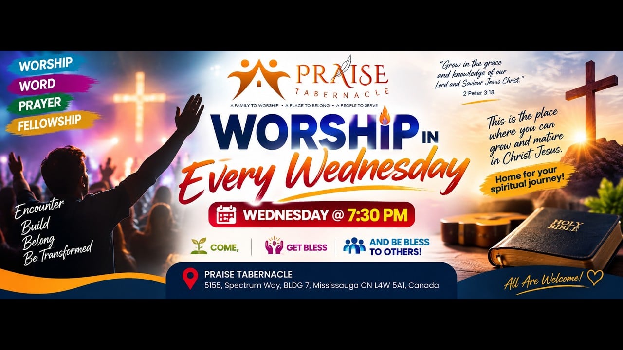 Wednesday 7th Oct 2026 Worship Service @ 7:30 PM